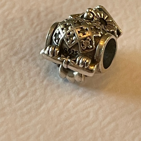 Authentic Pandora studious wise owl charm Sterling with clear and blue cz - Picture 6 of 7